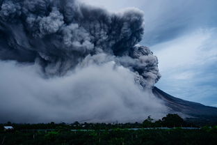 日本樱岛火山喷发，烟柱高达2700米的震撼景象